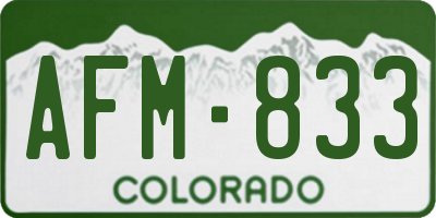 CO license plate AFM833