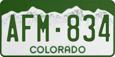 CO license plate AFM834