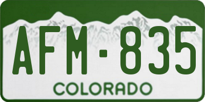 CO license plate AFM835