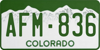 CO license plate AFM836
