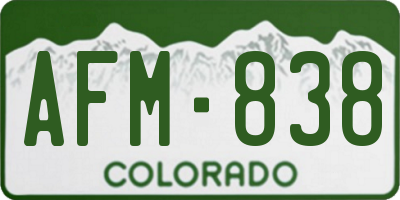 CO license plate AFM838