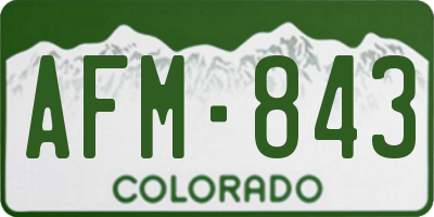 CO license plate AFM843