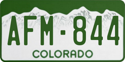 CO license plate AFM844