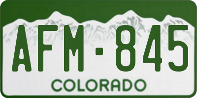 CO license plate AFM845