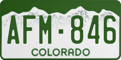 CO license plate AFM846