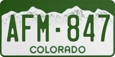 CO license plate AFM847
