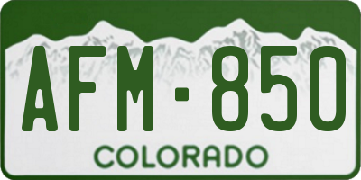 CO license plate AFM850