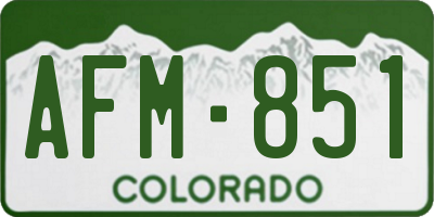 CO license plate AFM851