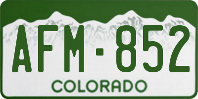 CO license plate AFM852
