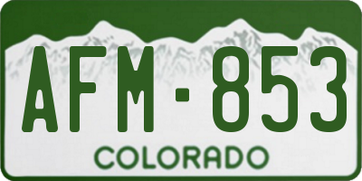 CO license plate AFM853
