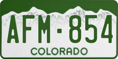 CO license plate AFM854