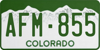 CO license plate AFM855