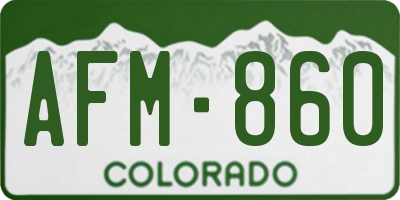 CO license plate AFM860
