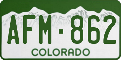 CO license plate AFM862