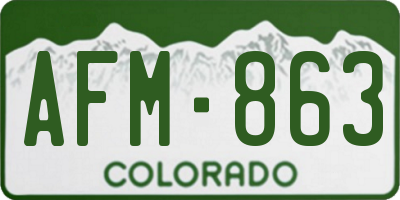 CO license plate AFM863