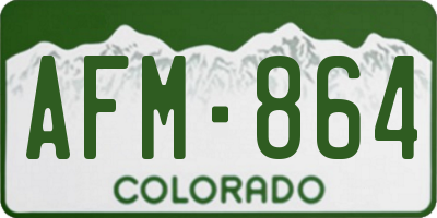CO license plate AFM864