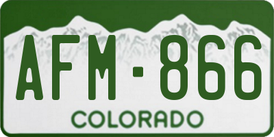 CO license plate AFM866