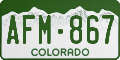 CO license plate AFM867