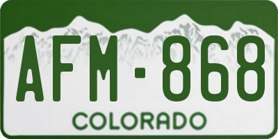 CO license plate AFM868