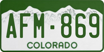CO license plate AFM869