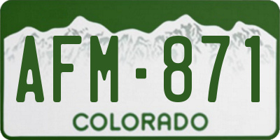 CO license plate AFM871
