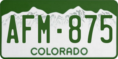 CO license plate AFM875