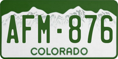 CO license plate AFM876