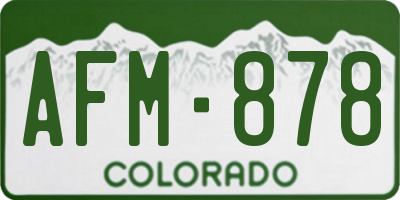 CO license plate AFM878