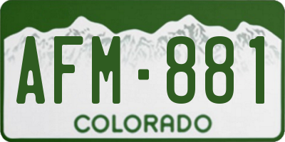 CO license plate AFM881
