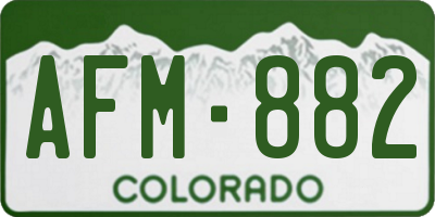 CO license plate AFM882