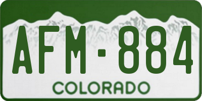 CO license plate AFM884