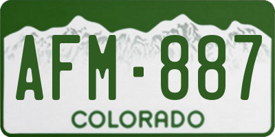 CO license plate AFM887