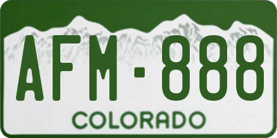 CO license plate AFM888