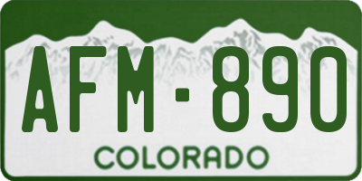 CO license plate AFM890
