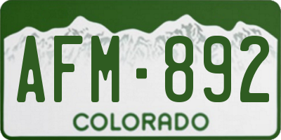 CO license plate AFM892