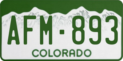 CO license plate AFM893