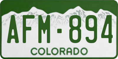 CO license plate AFM894