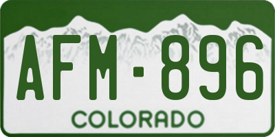 CO license plate AFM896