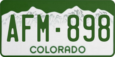 CO license plate AFM898