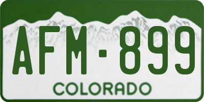 CO license plate AFM899
