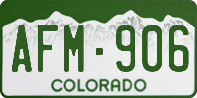 CO license plate AFM906