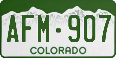 CO license plate AFM907