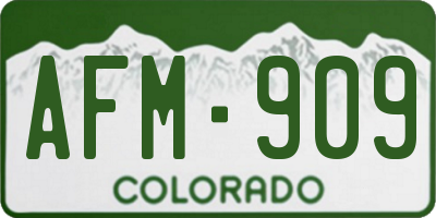 CO license plate AFM909