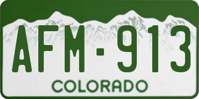 CO license plate AFM913