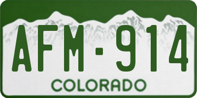 CO license plate AFM914