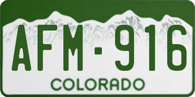 CO license plate AFM916