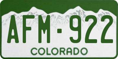 CO license plate AFM922