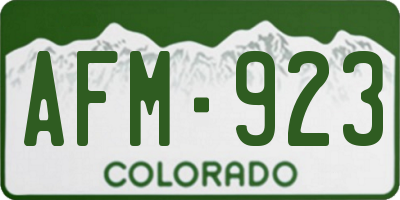 CO license plate AFM923