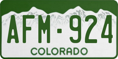 CO license plate AFM924
