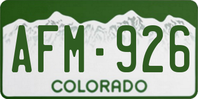 CO license plate AFM926